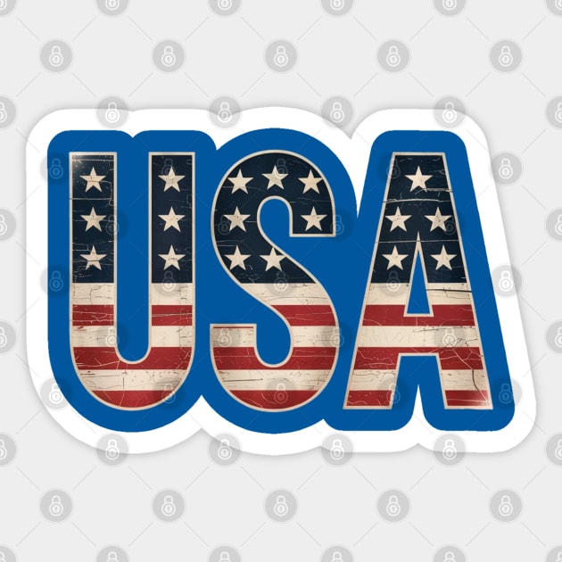 USA US Flag Patriotic 4th of July America Sticker by Creatifly Graphic Tees